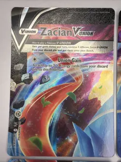 Zacian V Union Holo - Set of 4 SWSH163 - SWSH166 Pokemon Black Star Promo - Image 3