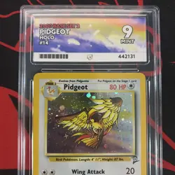 Pokemon TCG - Pidgeot Holographic - Base Set 2 Holo Rare - 14/130 - Ace Mint 9 - Image 3