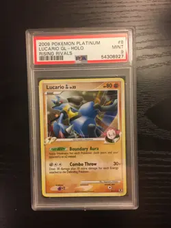 Pokemon Card - PSA 9 - Lucario Platinum Rising Rivals 8/111 Holo - Image 1