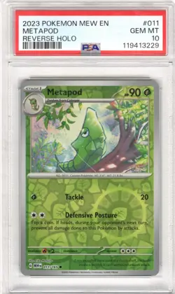2023 Pokemon Mew En Metapod Reverse Holo #011 PSA GEM MT 10 - Image 1