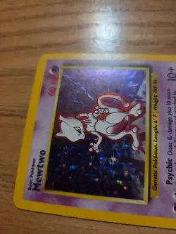 MEWTWO 10/102 Base Set HOLO rare Unlimited Pokemon TCG card - Image 3