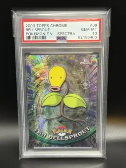 BELLSPROUT Pokemon Card - 2000 Topps Chrome - #69 - Pokemon T.V. Spectra PSA 10 - Image 1