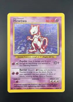 Pokemon Mewtwo #10/102 Base Set Holo Rare Card - Image 1