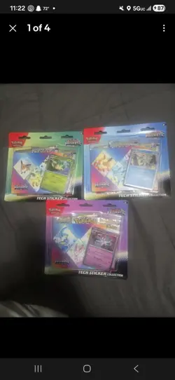 Pokemon TCG Prismatic Evolutions Tech Sticker Collection Set Lot Of 3 Sealed New - Image 1