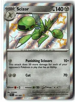 Scizor ⭐ 191/091 Holo Shiny Rare Paldean Fates 2024 Pokemon NM - Image 1