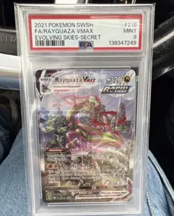 Pokemon Rayquaza VMAX Alternate Art Secret Rare 218/203 SWSH07 PSA 9 - Image 1