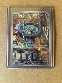 Pokemon Squirtle TCG Stellar Crown Illustration Rare Holo Card 148/142 - Image 1
