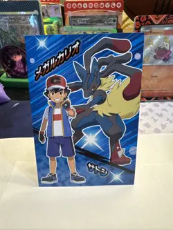 NM Mega Lucario & Ash Bromide Holo Card Japanese Pokemon Tournament Battle - Image 1