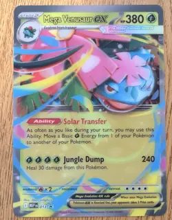 Pokemon TCG Mega Venusaur ex #013 Black Star Jumbo Card, Promo Card, And Sticker - Image 4