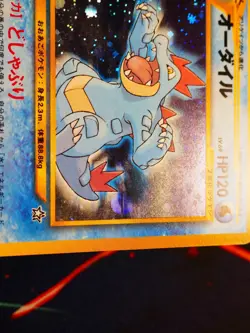 LP JAPANESE Pokemon FERALIGATR Card PREMIUM FILE 1 #160 Neo Genesis HOLO Swirl#7 - Image 3