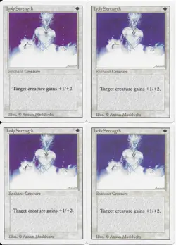 MTG: HOLY STRENGTH Revised (3rd) Edition COMMON; played, Excellent condition x4 - Image 1