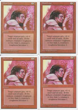 MTG: BLOOD LUST 4th Edition COMMON; played, Excellent condition x4 - Image 1
