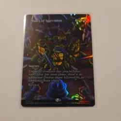 Waves of Aggression (Borderless Foil) 0013 PZA - MTG - TMNT - Ships now! - Image 1