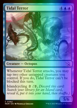 MTG Magic the Gathering Tidal Terror (82/548) March of the Machine LP FOIL - Image 1