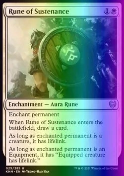 MTG Magic the Gathering Rune of Sustenance (25/551) Kaldheim LP FOIL - Image 1