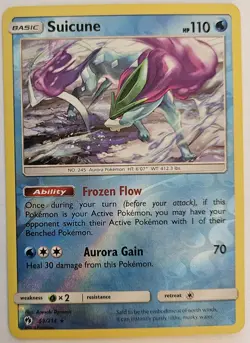Suicune 59/214 Sun & Moon Lost Thunder Pokemon Card Reverse Holo Rare NM - Image 1