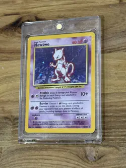 Pokemon TCG Mewtwo Base Set 10/102 Holo Unlimited Holo Rare 1999 Vintage - Image 1