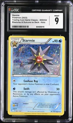 Starmie #5 Holo from 2023 TCG Classic Blastoise/Suicune ex Deck - Graded CGC 9 - Image 1