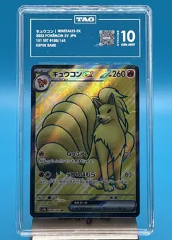 2023 POKEMON JPN POKEMON 151 #188 NINETALES ex SUPER RARE TAG 10 Gem Mint - Image 1