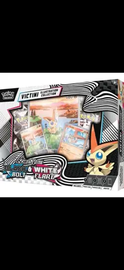 Pokemon Scarlet & Violet Black & White Bolt Flare Victini Collection Box Promo - Image 1