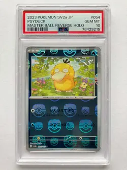 Pokemon PSA 10 Psyduck Golduck Master Ball Reverse Holo 054 055/165 Japanese GM - Image 3