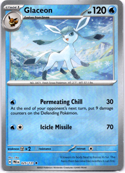 Pokemon TCG Glaceon Poke Ball 025/131 Prismatic Evolutions Holo Rare Near Mint - Image 1