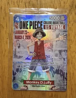 One Piece NCAA Promo Card Monkey D. Luffy US College Basketball - Image 1