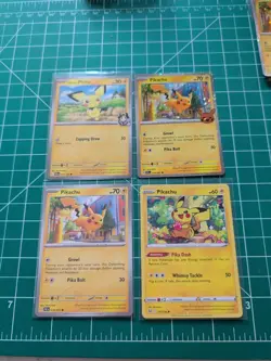 pokemon 3 pikachu And 1 Pichu card lot - Image 1