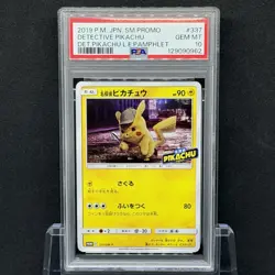PSA 10 Pokemon Card Japanese Detective Pikachu Movie Pamphlet Promo 337/SM-P - Image 1