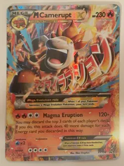 Pokemon TCG Mega Camerupt EX XY198 Promo Holo Mega HP230 Magma Eruption Card - Image 1