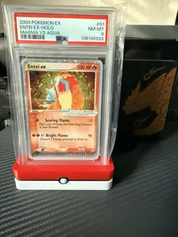 Pokemon 2004 EX Team Magma vs Team Aqua #91 Entei Holo Card PSA 8 - Image 1