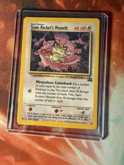 Pokemon Team Rocket's Meowth Card - 18 WoTC Promo Nm Free Shipping - Image 1