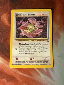 Pokemon Team Rocket's Meowth Card - 18 WoTC Promo Nm Free Shipping - Image 2