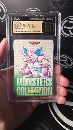 1996 POKEMON JPN BANDAI CARDDASS VENDING #34 Nidoking - CGC Pristine 10 - Image 1