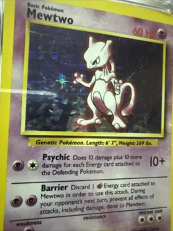 Mewtwo Pokemon 1999 Base Set 10/102 Holographic Rare Vintage Original - Image 2