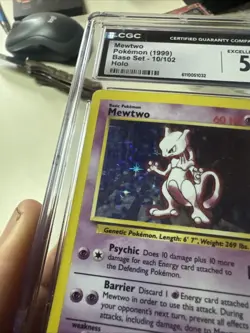 Mewtwo Pokemon 1999 Base Set 10/102 Holographic Rare Vintage Original - Image 4
