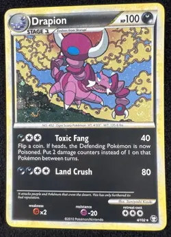 2010 Drapion Triumphant 4/102 Holo Rare Pokemon Card Kizuki With 2 SWIRLS 💫 - Image 1