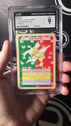 CGC 9 - Pokemon Topsun Vintage card 1995 Green Back 123 Scyther E248 - Image 1