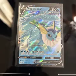 Pokemon Vaporeon V Rapid Strike Promo Holo SWSH150 Sword & Shield TCG Card - Image 1