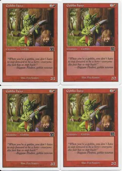 MTG: GOBLIN HERO 6th Edition COMMON; played, Excellent condition x4 - Image 1