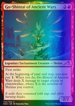 MTG Go-Shintai of Ancient Wars (144/606) Kamigawa Neon Dynasty LP FOIL - Image 1