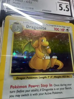 Dragonite Pokemon 1999 Fossil 4/62 Holographic Rare Vintage Base Set - Image 3