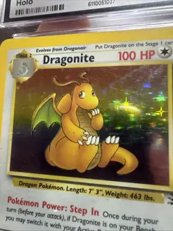Dragonite Pokemon 1999 Fossil 4/62 Holographic Rare Vintage Base Set - Image 4