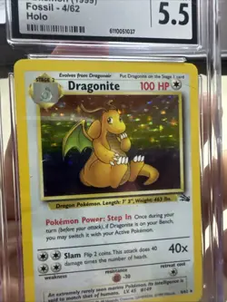 Dragonite Pokemon 1999 Fossil 4/62 Holographic Rare Vintage Base Set - Image 5