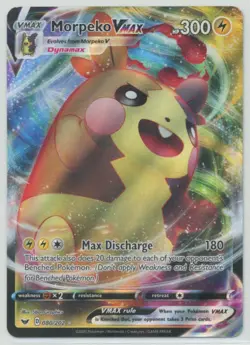Morpeko VMAX 2020 Pokemon Sword & Shield Ultra Rare #080/202 - LP - Image 1