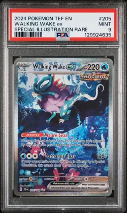 PSA 9 Mint Walking Wake ex 205/162 SV05: Temporal Forces Holo Pokemon TCG - Image 1