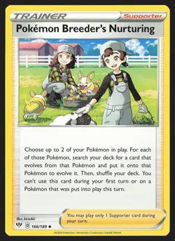 SWSH03: Darkness Ablaze Pokemon Breeder's Nurturing #166/189 Uncommon Pokemon - Image 1