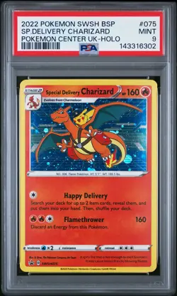 PSA 9 Sp.Delivery Charizard 075 Pokemon Center Uk-Holo Pokemon 2022 Promo - Image 1