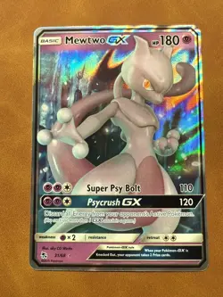 Pokemon TCG Mewtwo GX Holo Ultra Rare Hidden Fates 31/68 - Image 1