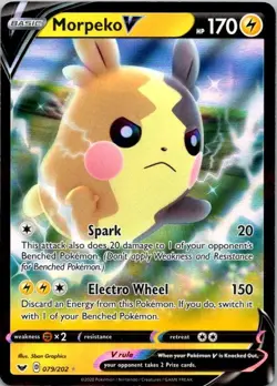Morpeko V 079/202 Sword & Shield- NM Ultra Rare Pokemon TCG NM (SKU 1-4) - Image 1